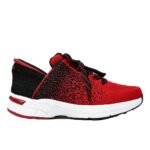 Black & Red Comfort Mesh Walking Sneakers - Image 4
