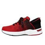Black & Red Comfort Mesh Walking Sneakers - Image 3
