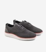 Men’s Knit Casual Sneakers – Grey & White