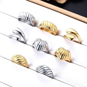 Popular Design Retro Style Fashionable Titanium Steel Ring For Women