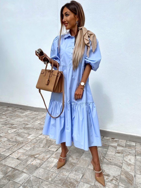 Shirt Dress Lapel Large Size Loose Large Swing Dress - Image 2