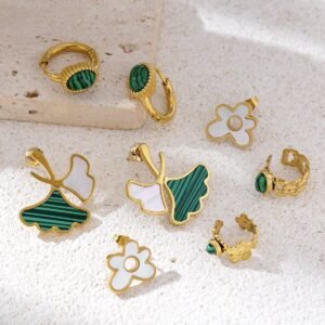 Colorfast Natural Malachite Earrings