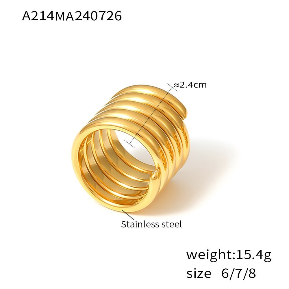 Niche Design Multi-layer Wrapped Wide Ring - Image 3