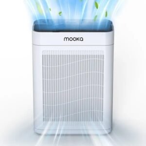 MOOKA TM06 White Air Purifiers For Home Large Room Pets Up To 2200 Sq Ft, H13 True HEPA Air Purifier Cleaner, Fragrance, Air Purifier For Bedroom Wildfire Smoke Pet Dust Pollen Odor