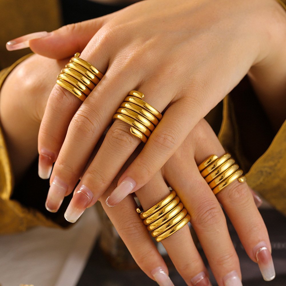 Niche Design Multi-layer Wrapped Wide Ring - Image 2