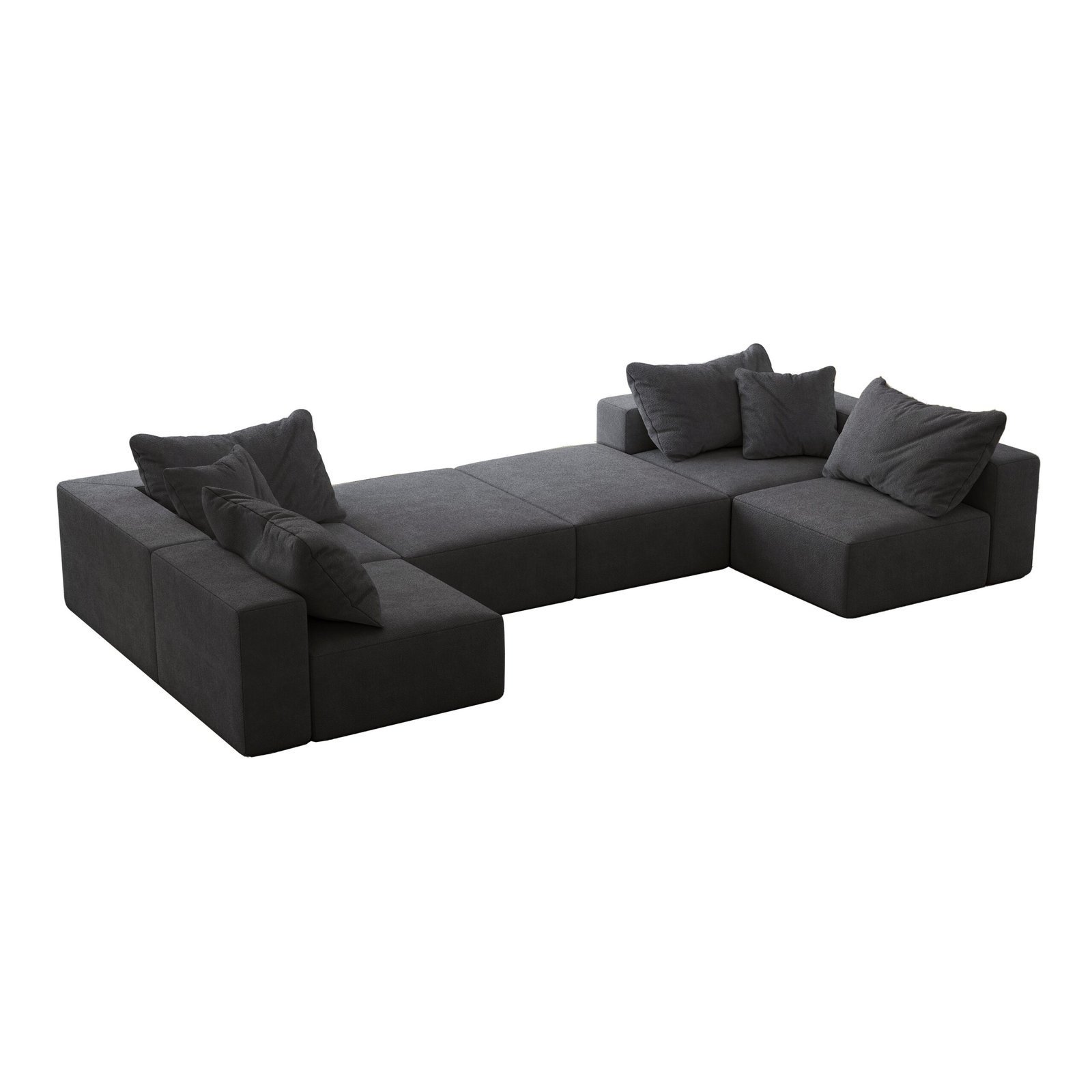 Oversized Sponge Cloud Sofa,Modern Upholstered Sectional Sofa Couch Set,Modular 162 L Shaped Sectional Living Room Sofa Set With 6 Pillows,Free Combination Sofa Couch For Living Room,Bedroom - Image 5