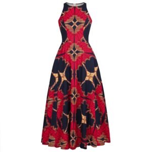 Digital Printing Women's Round Neck Sleeveless Dress