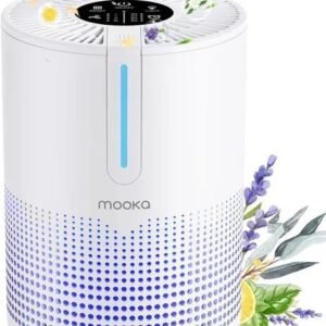 Air Purifiers For Bedroom Home, MOOKA HEPA H13 Filter Air Purifier With USB Cable For Smokers Pollen Pets Dust Odors In Office Car 300 Sq.Ft, Travel-size Desktop Air Cleaner