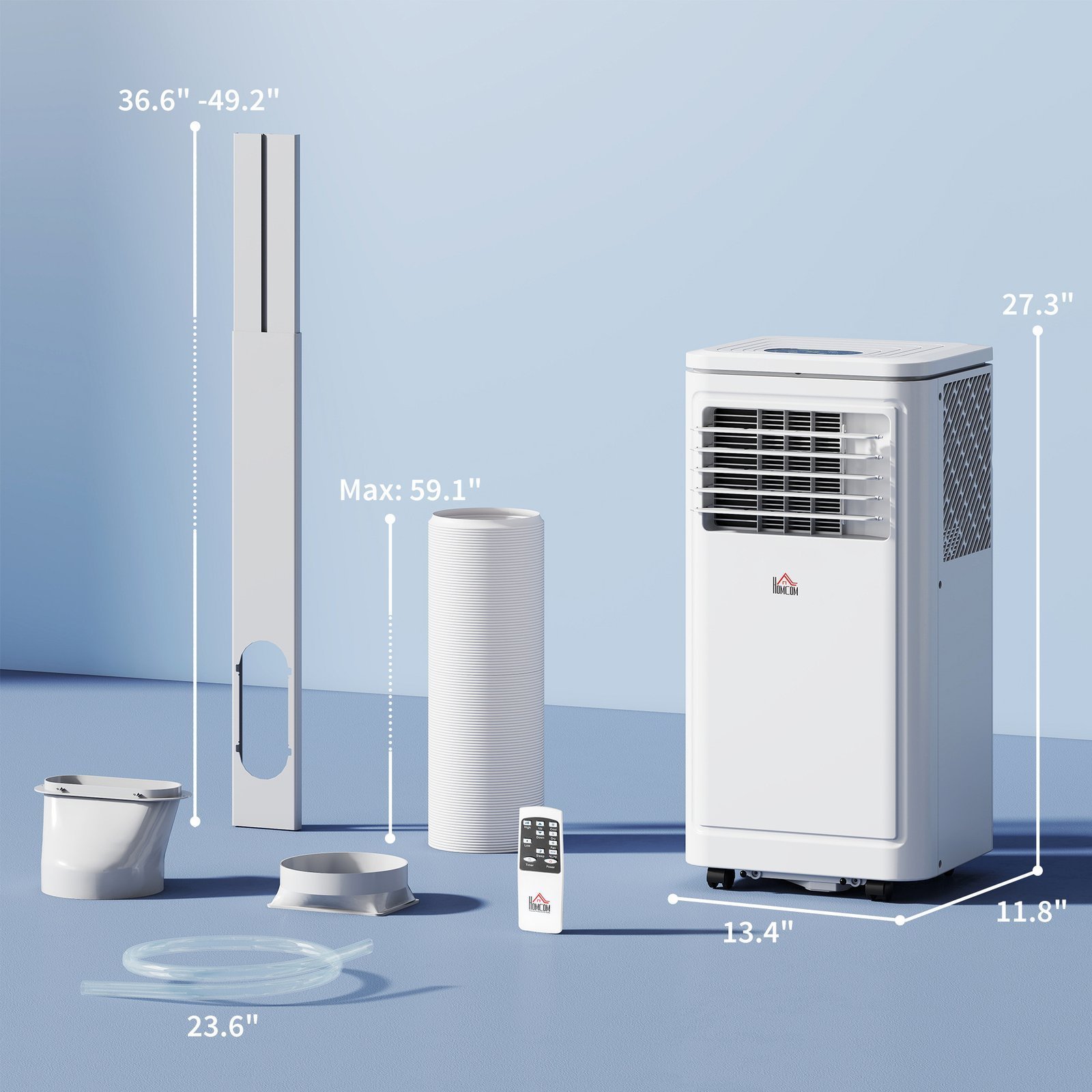 8,000 BTU Portable AC Unit for Apartment , Compact, Movable & Evaporative Cooler for Small Spaces, White - Image 3