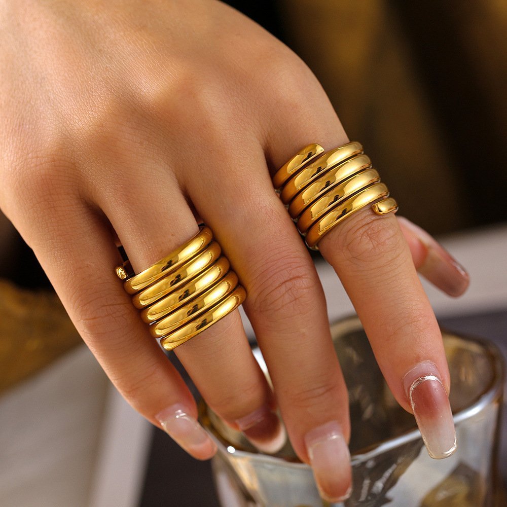 Niche Design Multi-layer Wrapped Wide Ring