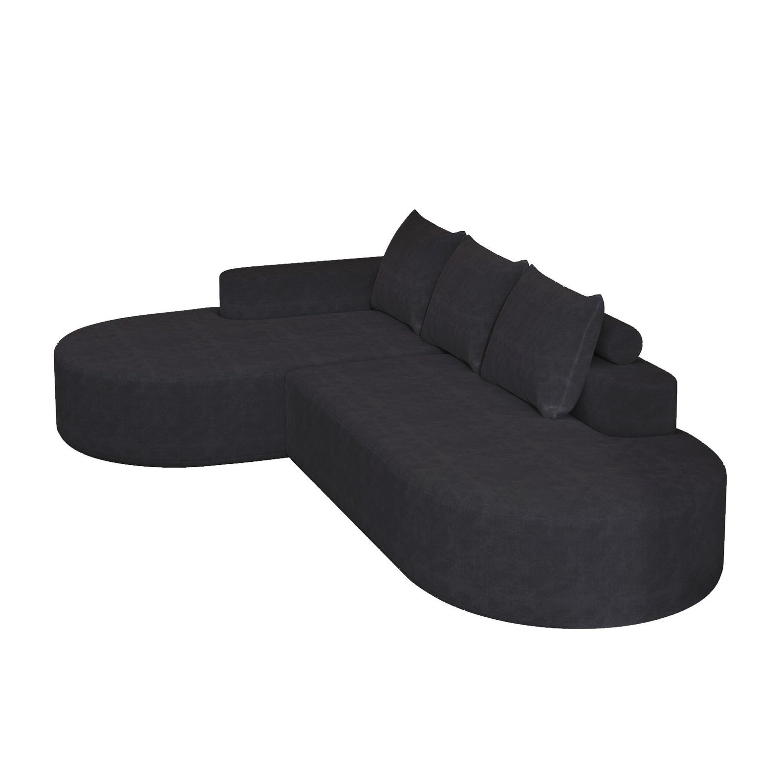 Modern Curved Sofa ,Chenille Upholstered Sectional Sofa Couch Set,Modular 108.5 L Shaped Sectional Living Room Sofa Set With 3 Pillows,Free Combination Sofa Couch For Living Room,Bedroom - Image 2