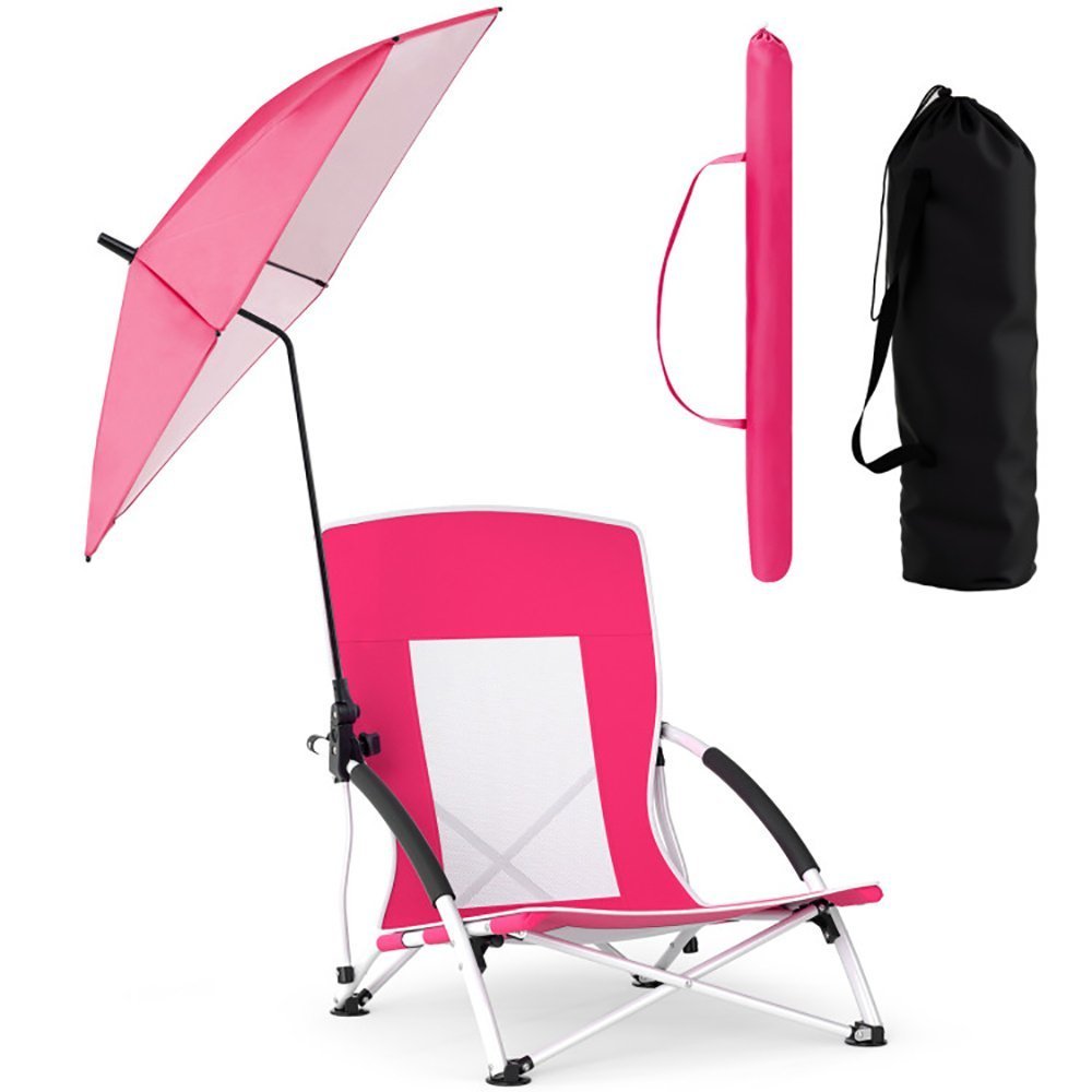 Beach Umbrella Chair For Adults With Adjustable Parasol UPF 50 Tear-proof 600D Oxford Fabric With PVC - Image 4