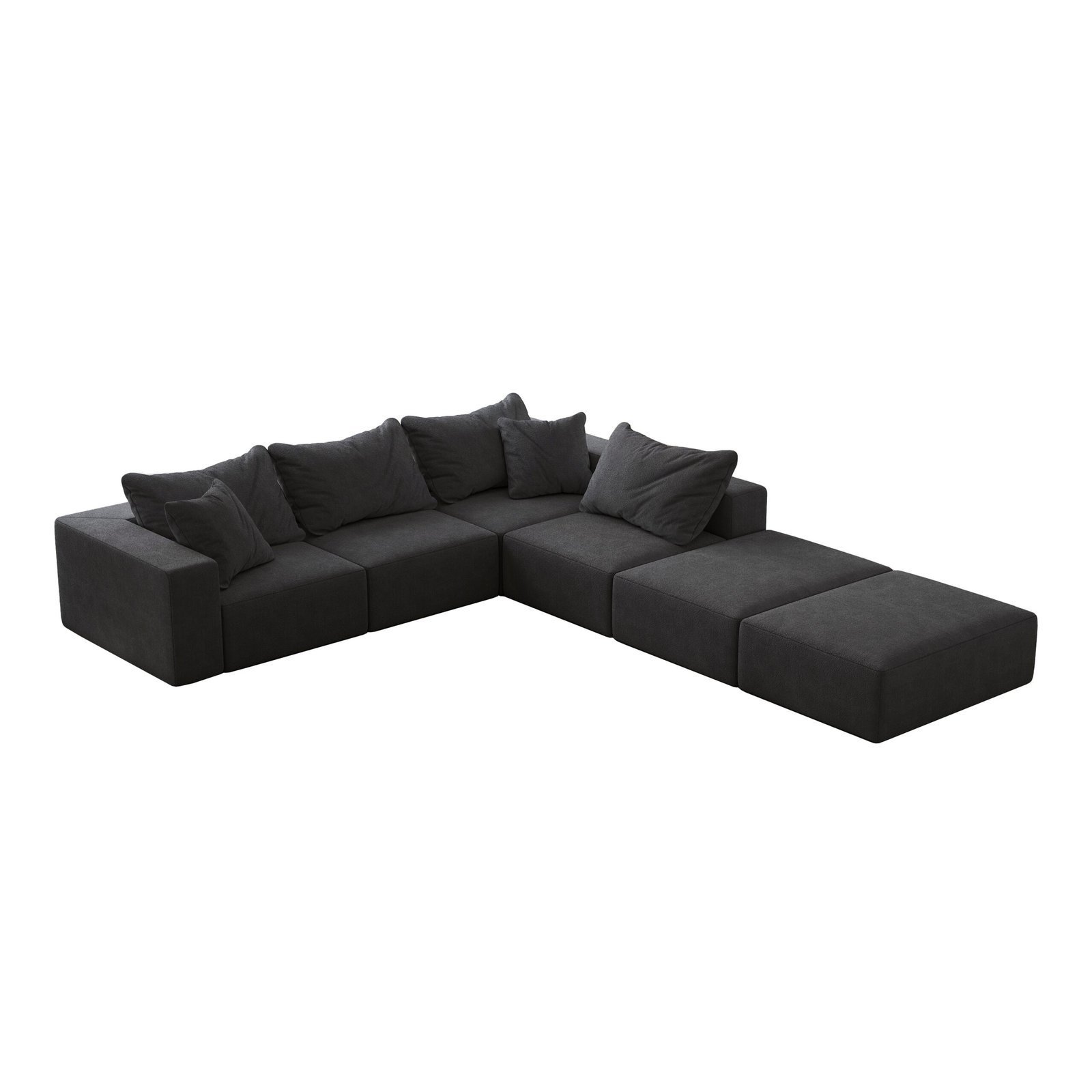 Oversized Sponge Cloud Sofa,Modern Upholstered Sectional Sofa Couch Set,Modular 162 L Shaped Sectional Living Room Sofa Set With 6 Pillows,Free Combination Sofa Couch For Living Room,Bedroom - Image 3