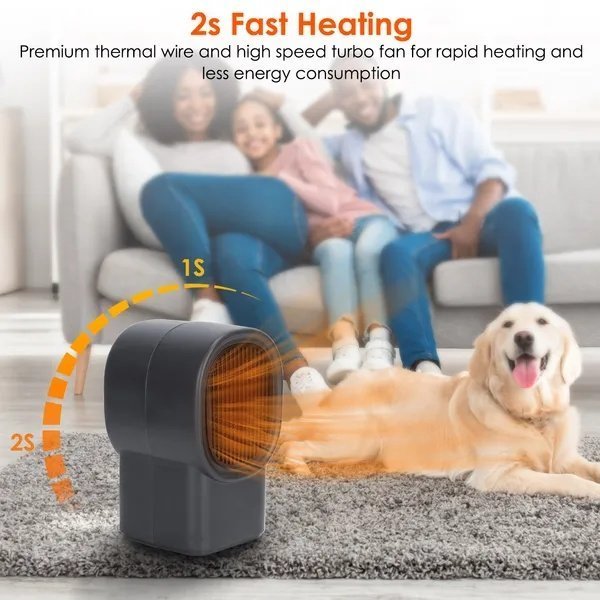 400W Portable Electric Space Heater Mini Desktop Fan Heater Personal Small Space Heater For Home Office - Image 4
