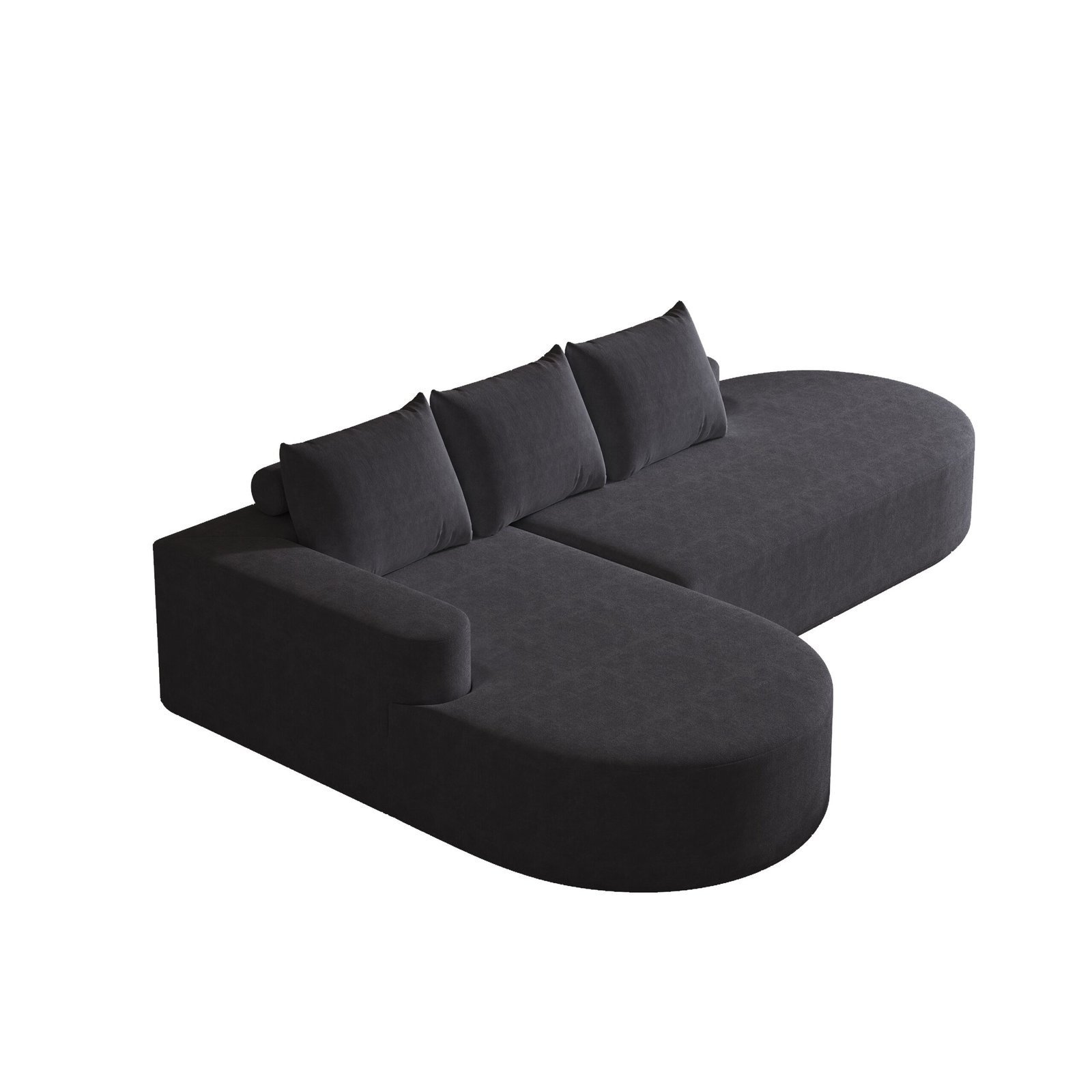 Modern Curved Sofa ,Chenille Upholstered Sectional Sofa Couch Set,Modular 108.5 L Shaped Sectional Living Room Sofa Set With 3 Pillows,Free Combination Sofa Couch For Living Room,Bedroom - Image 3
