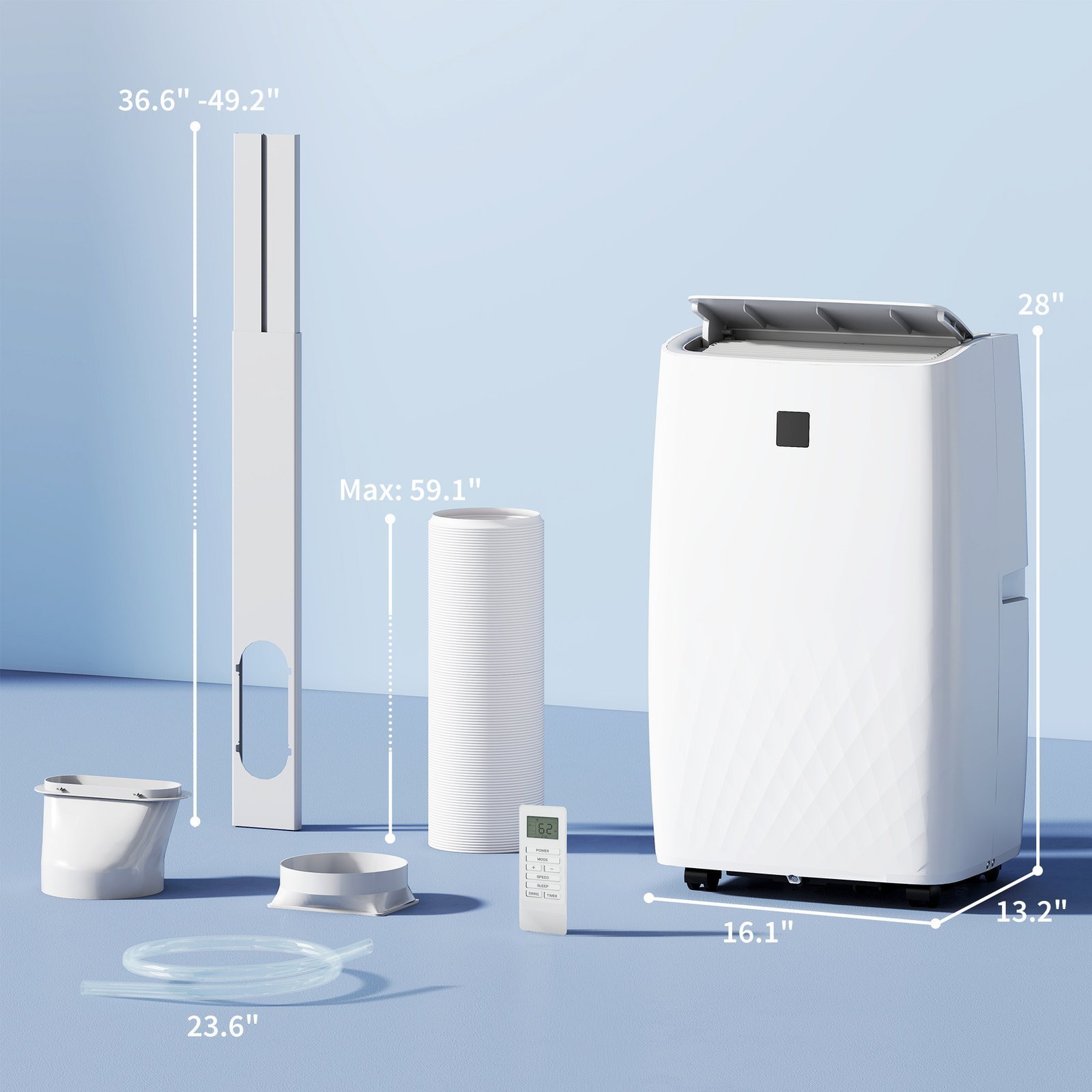 12000 BTU Portable Air Conditioner, AC Unit with Cool, Dehumidifier, Fan, 550 Sq. ft, 24H Timer On Off, Window Kit - Image 3