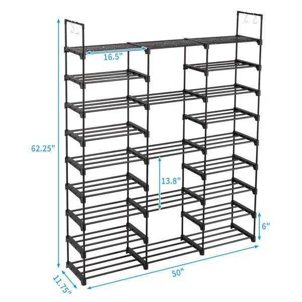 3 Rows And 9 Layers With Hooks Can Hold 50 Pairs Of Shoe Racks - Image 4