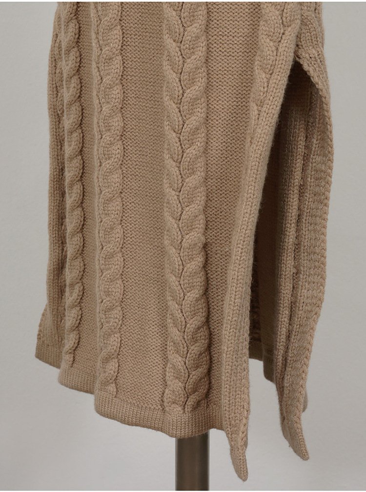 Winter Korean Style Temperament V-neck Design Sense Lace-up Waist Linen - Image 3