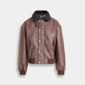 Men’s Washed-Out Faux Leather Jacket