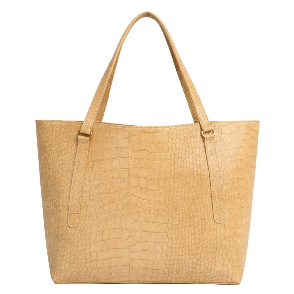 Beige Textured Tote Bag - Image 3