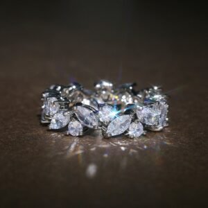 Fashionable Water Drop Full Diamond Ring For Women