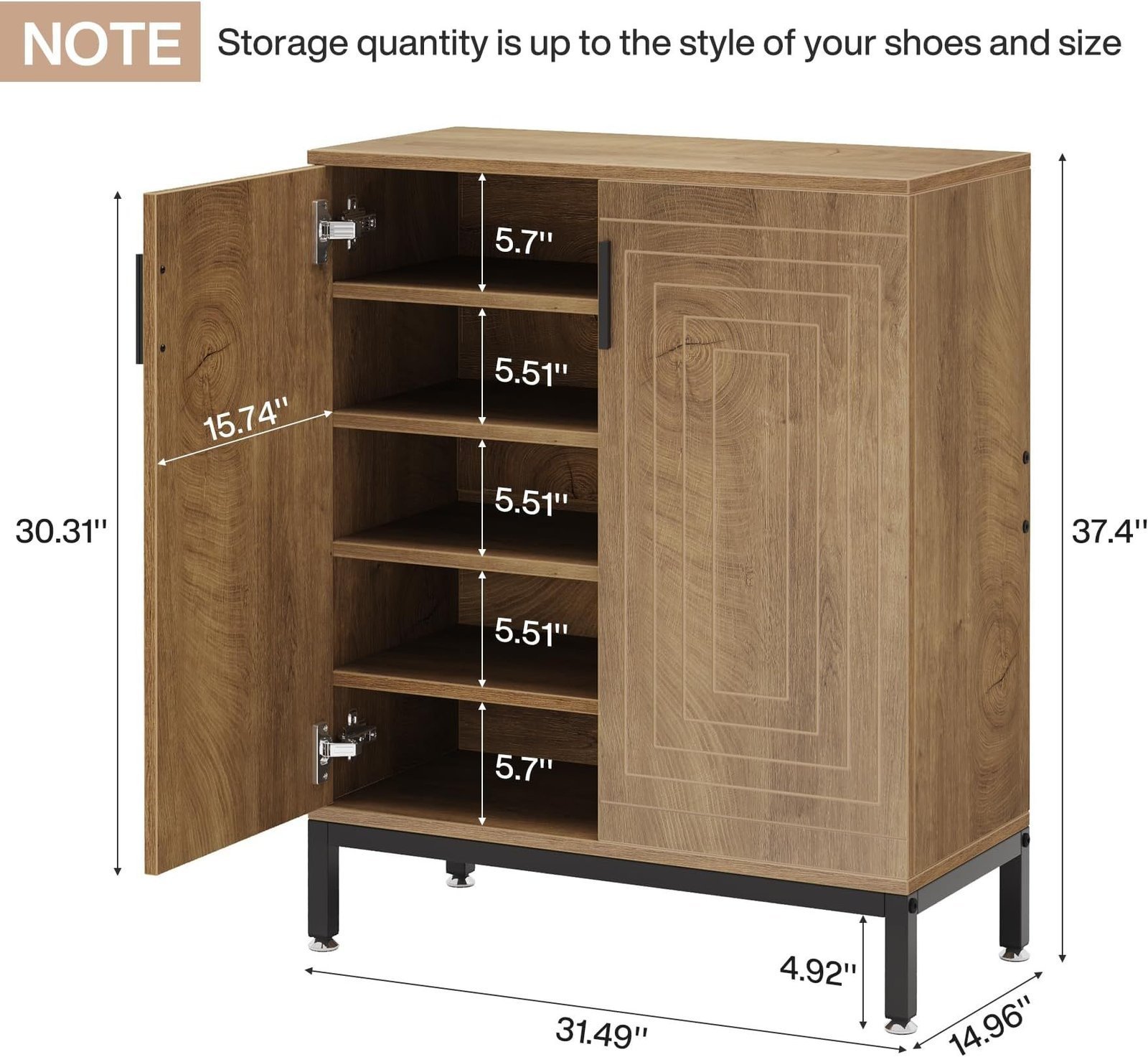 Storage Cabinet,Spacious Shoe Racks Organizer,Shoe Cabinet - Image 6