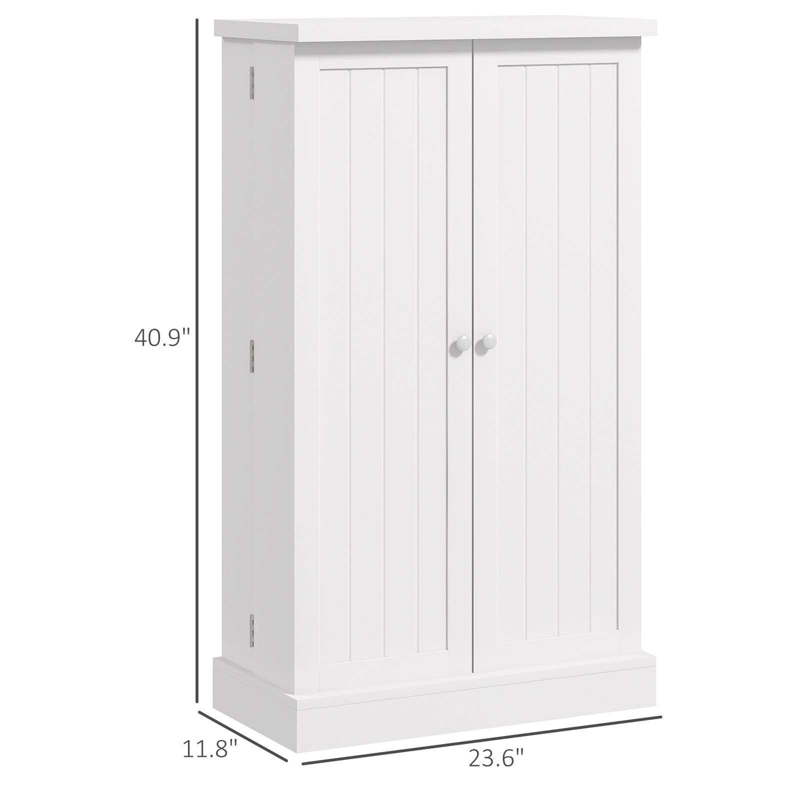 Freestanding Kitchen Pantry, Kitchen Storage Cabinet with 5-Tier Shelf, 12 Spice Racks, Adjustable Shelves, White - Image 3