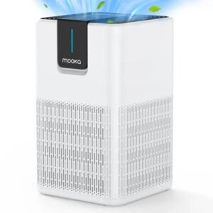MOOKA Air Purifiers For Home Large Room Up To 1250 Ft², H13 HEPA Air Purifier For Pets Dust Odor Smoke, Aromatherapy Function, Air Cleaner With 15dB Quiet Sleep Mode For Bedroom Office Living Room