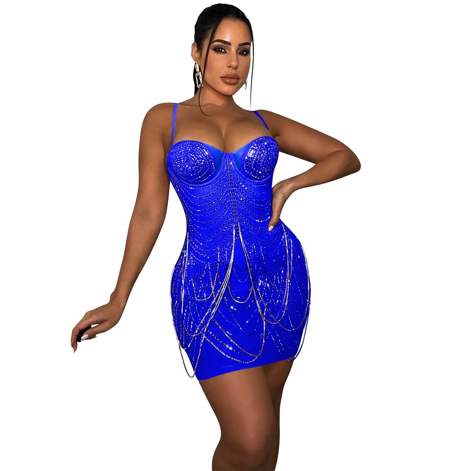 Fashion Hot Drill Perspective Sling Dress Women - Image 2